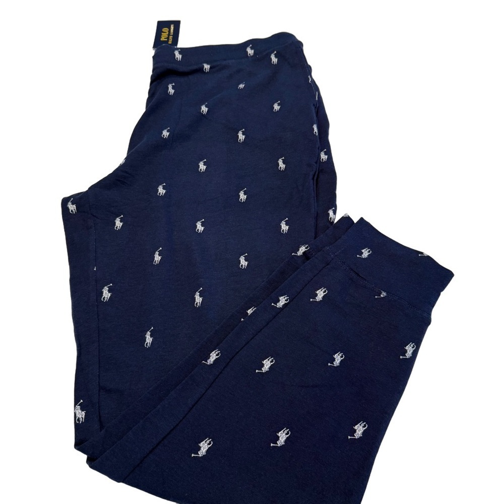 Polo Ralph Lauren Men's Navy Blue All Over Pony Sleep Jogger Pants Size XL NWT